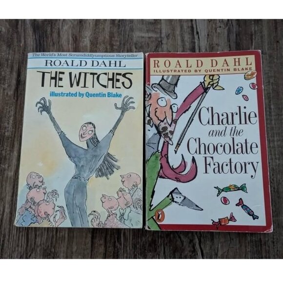 *Book Ads 4/$16* Ronald Dahl Books The Witches & Charlie & the Chocolate Factory - Picture 1 of 4